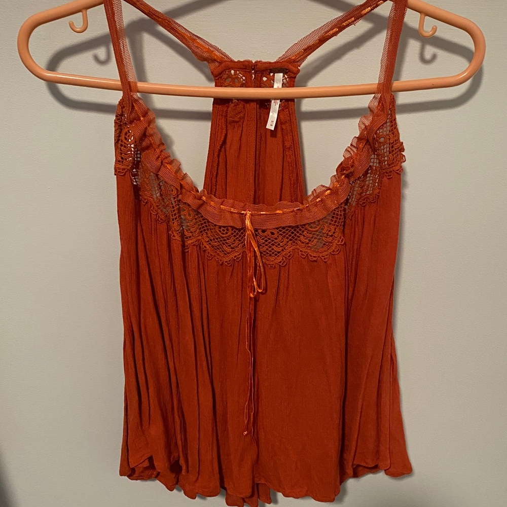 Free People Burnt Orange racer tank
